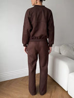 Zip Up Sweatshirt Wide-leg Pants Set (14)