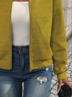 Textured Knit Zip-up Bomber Jacket (34)