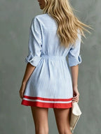 Striped Long Sleeve Shirt Dress (4)