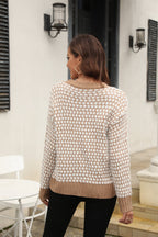 Printed Round Neck Dropped Shoulder Sweater (8)