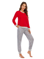 Long Sleeve Top Polka Dot Pants Set (8)