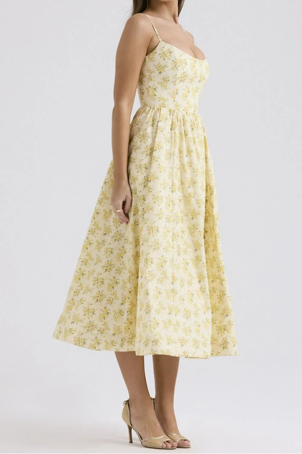 Floral Print Spaghetti Strap Midi Dress (10)