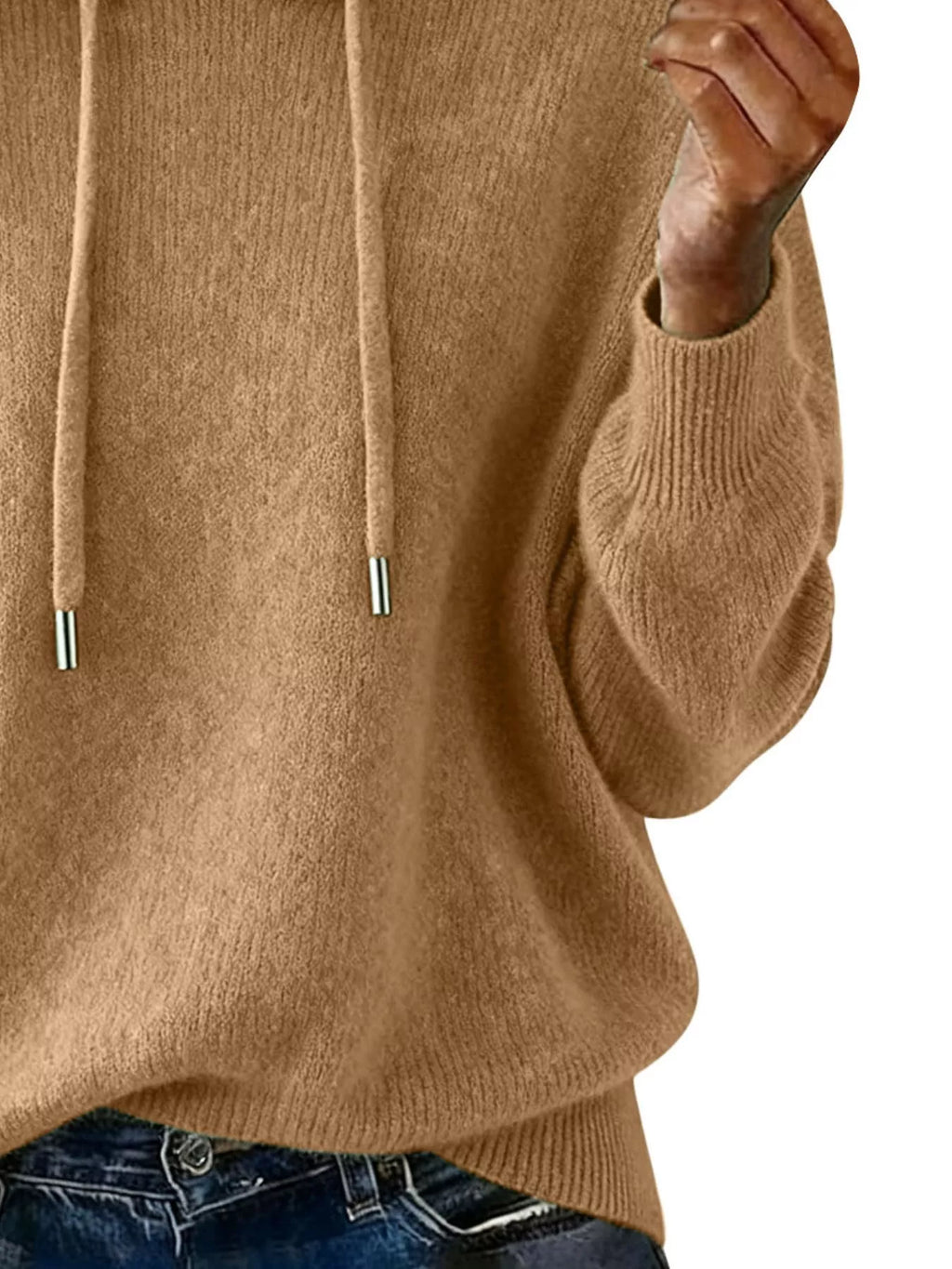 Drawstring Long Sleeve Hooded Sweater (12)