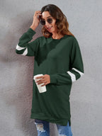 Full Size Striped Round Neck Long Sleeve T-shirt (6)