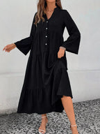 Ruffle Hem Button Front Tiered Dress (24)