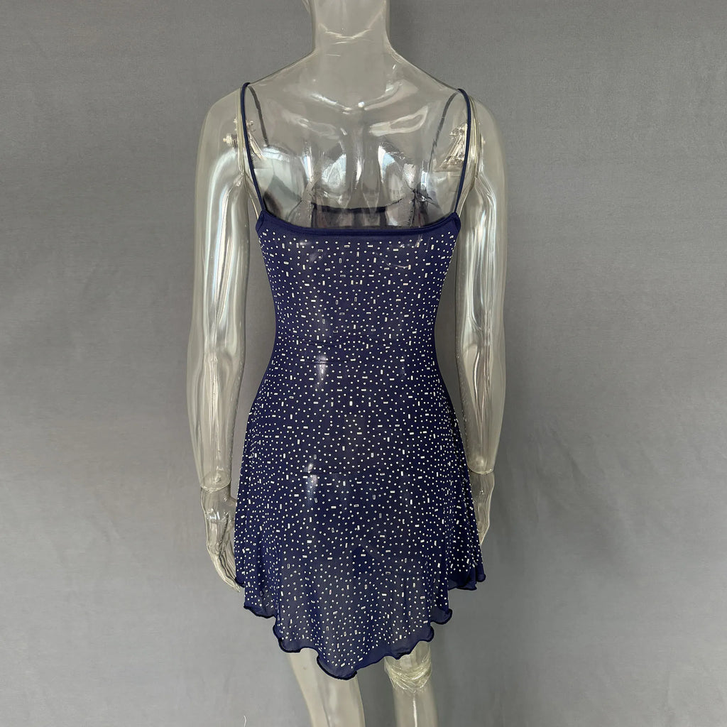 Rhinestone Decor Mini Cami Dress (30)