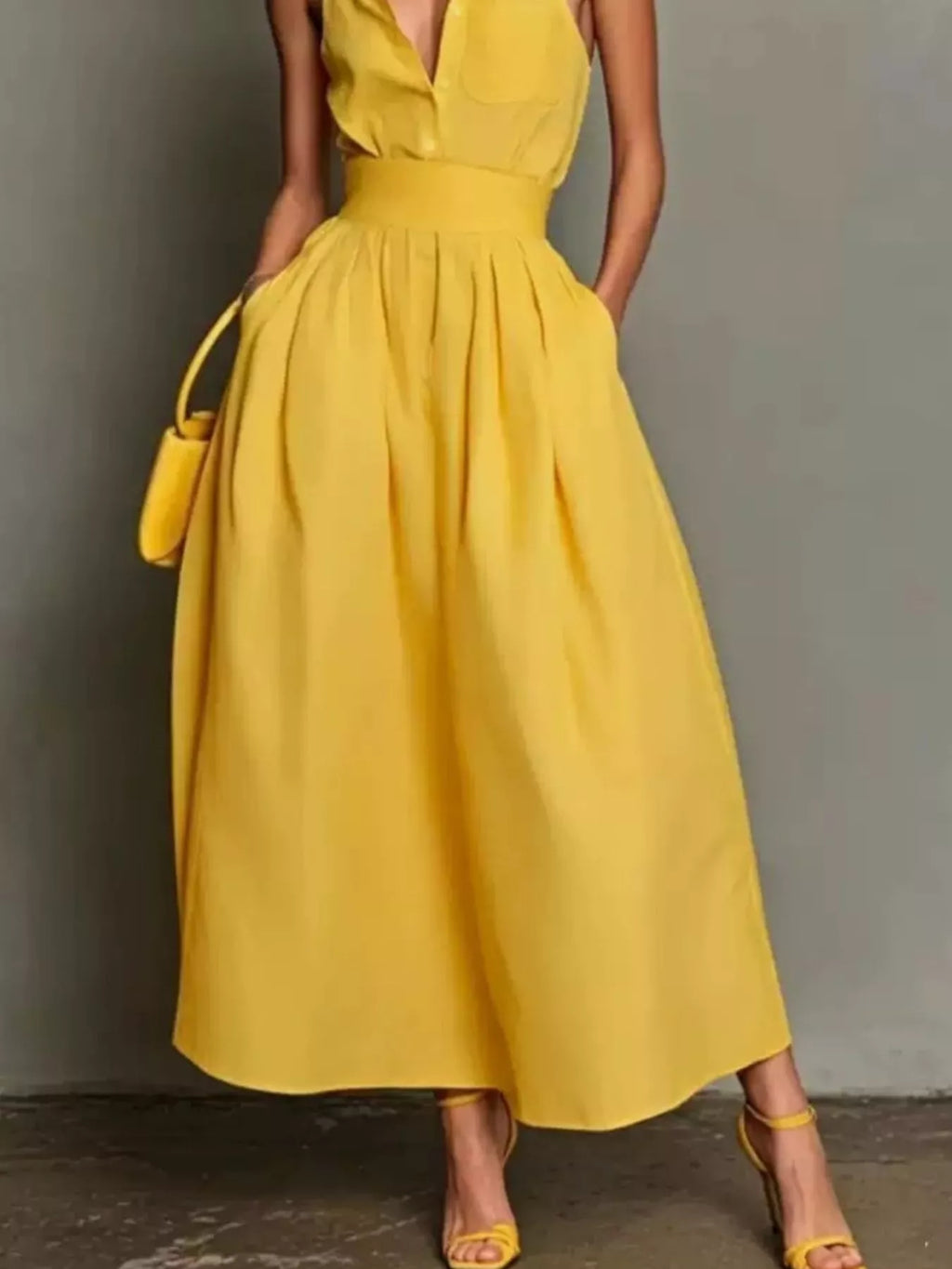 Sleeveless Collared A-line Midi Dress (12)