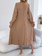 Pleated A-line Midi Dress (5)