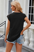 Leopard Round Neck Cap Sleeve T-shirt (16)