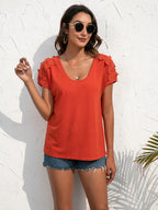 Spliced Lace Cold-shoulder Blouse (5)