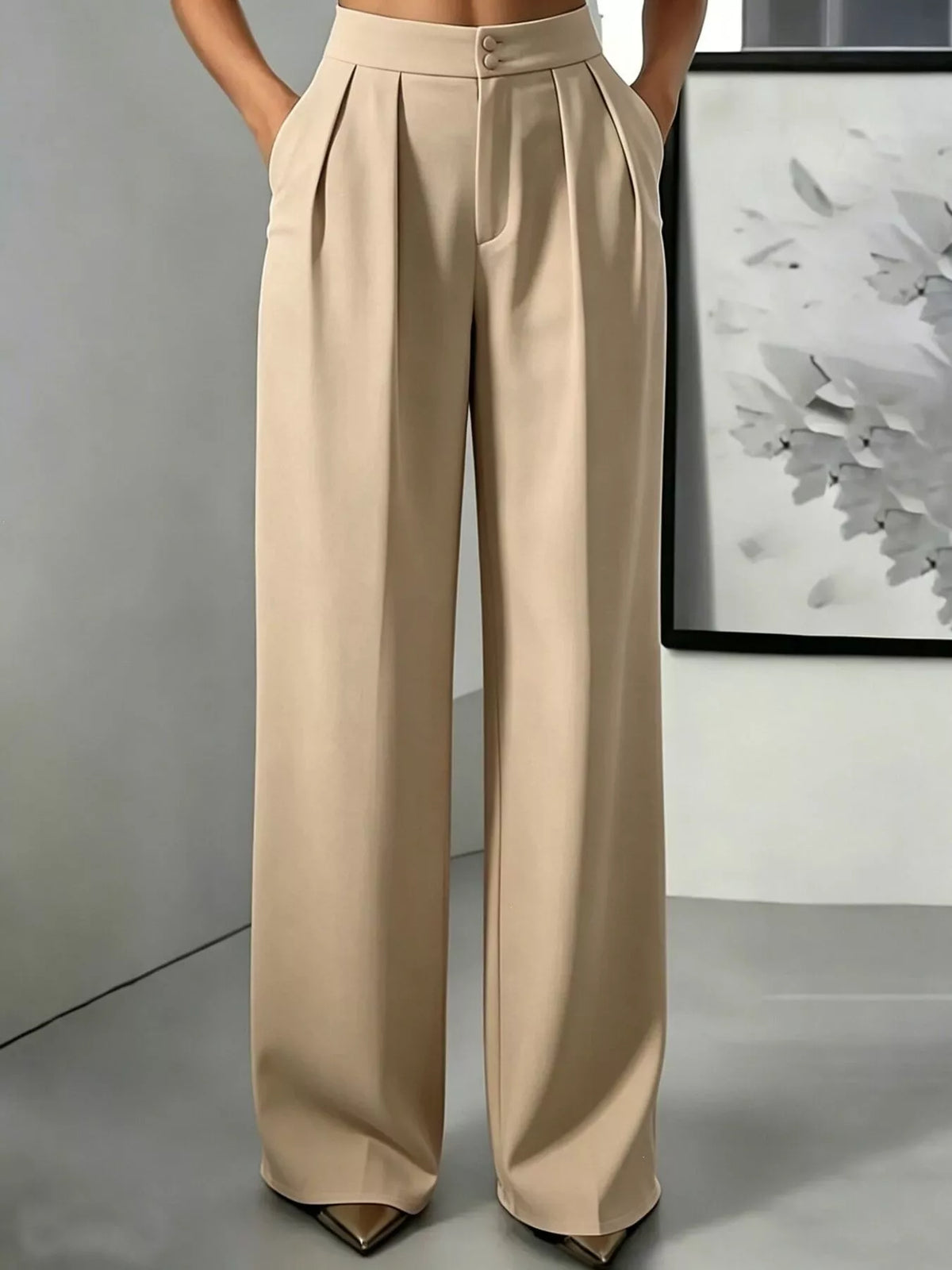 High-waisted Pleated Wide-leg Pants (23)
