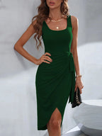 Wrap Tank Midi Dress Asymmetric Hem (21)