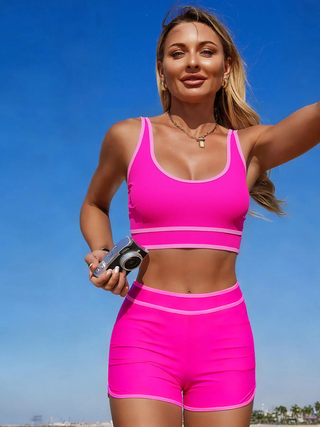 Contrast Trim Scoop Neck Swim Set (15)