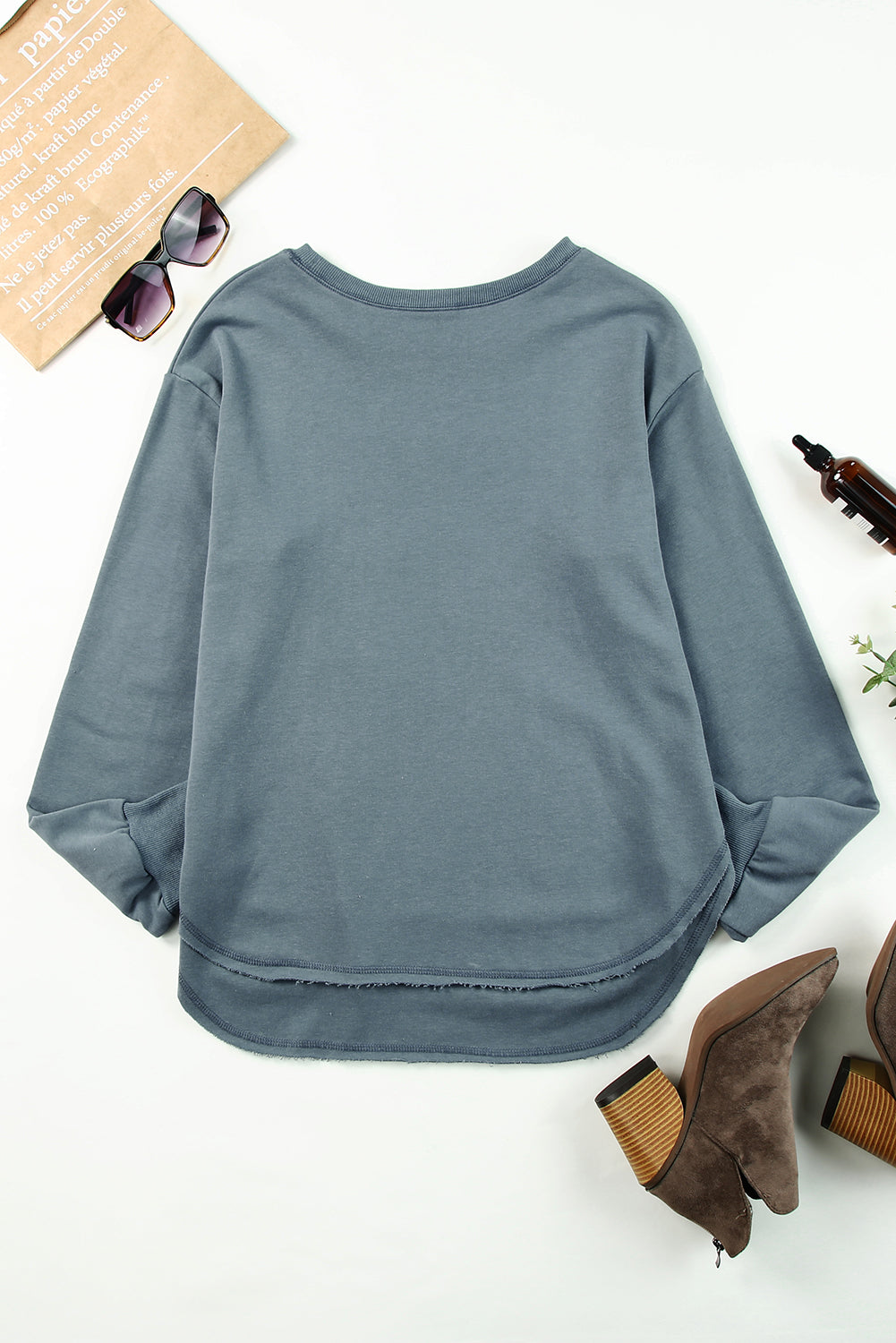 Side Slit Drop Shoulder Sweatshirt (8)