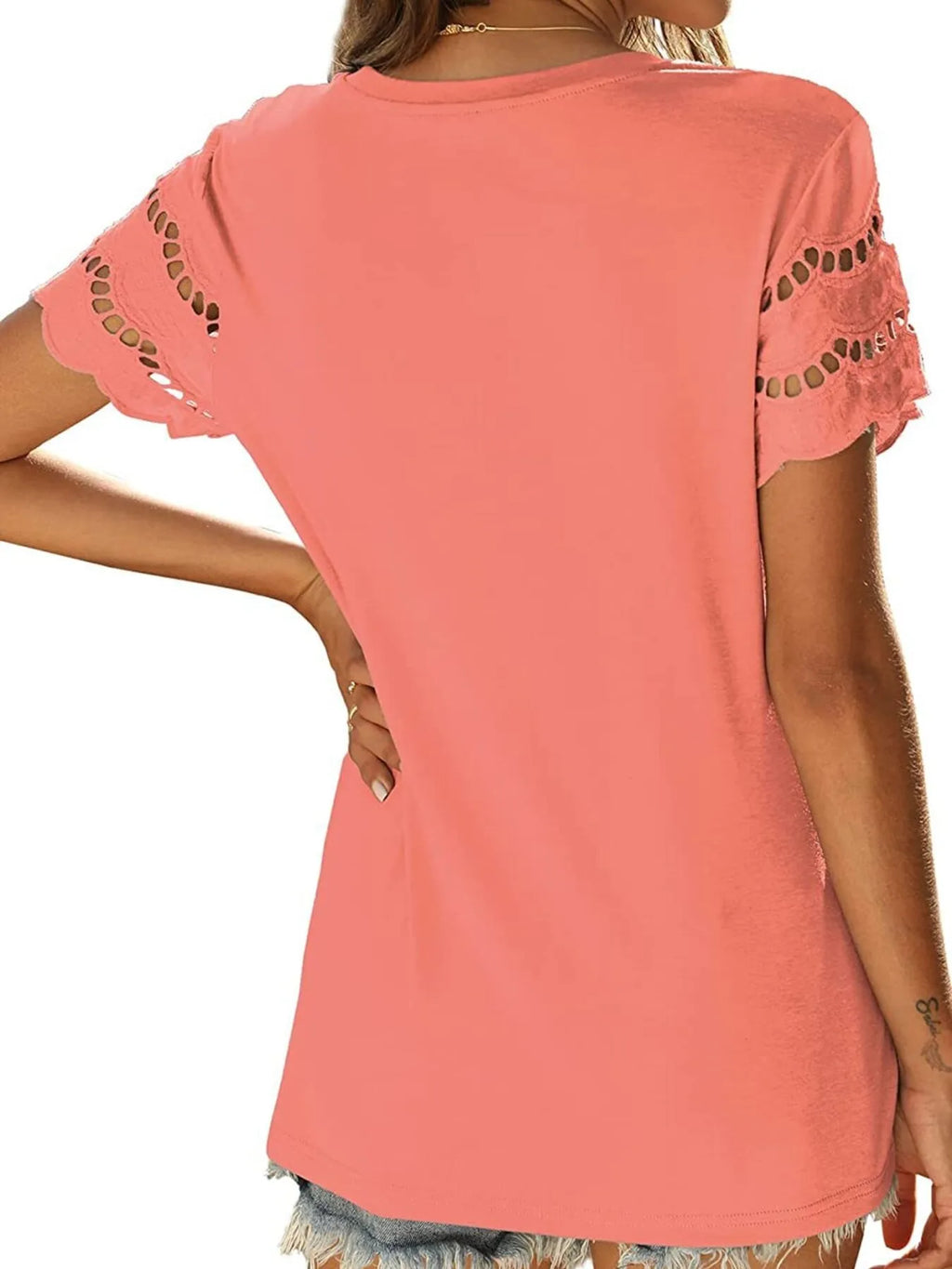 Round Neck Short Sleeve Casual T-shirt (16)