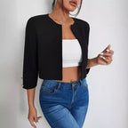 Solid Color Slit Bomber Jacket variant CJYD203830101AZ|CJYD203830102BY|CJYD203830103CX|CJYD203830104DW