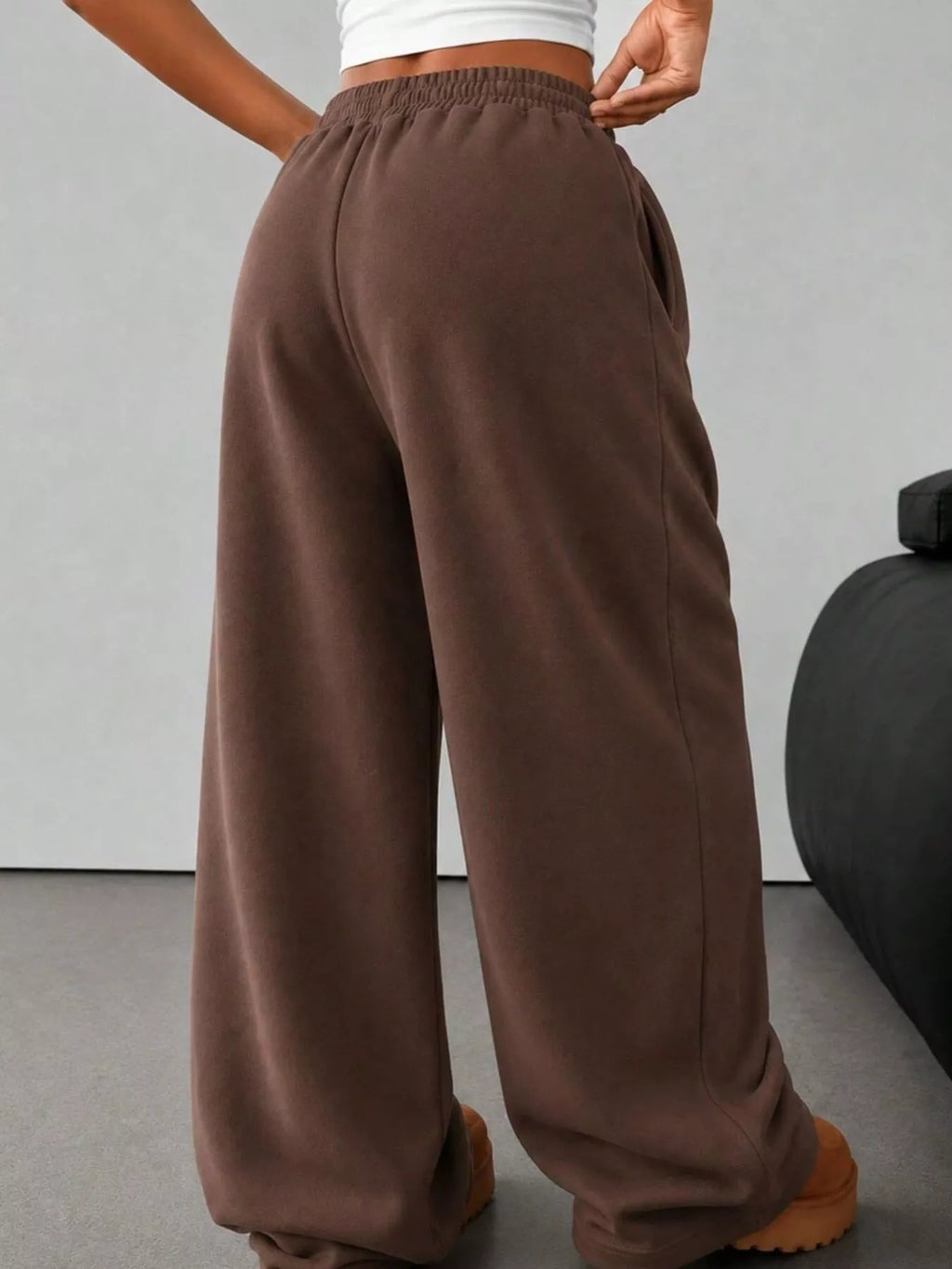 Elastic Waist Wide-leg Sweatpants (4)