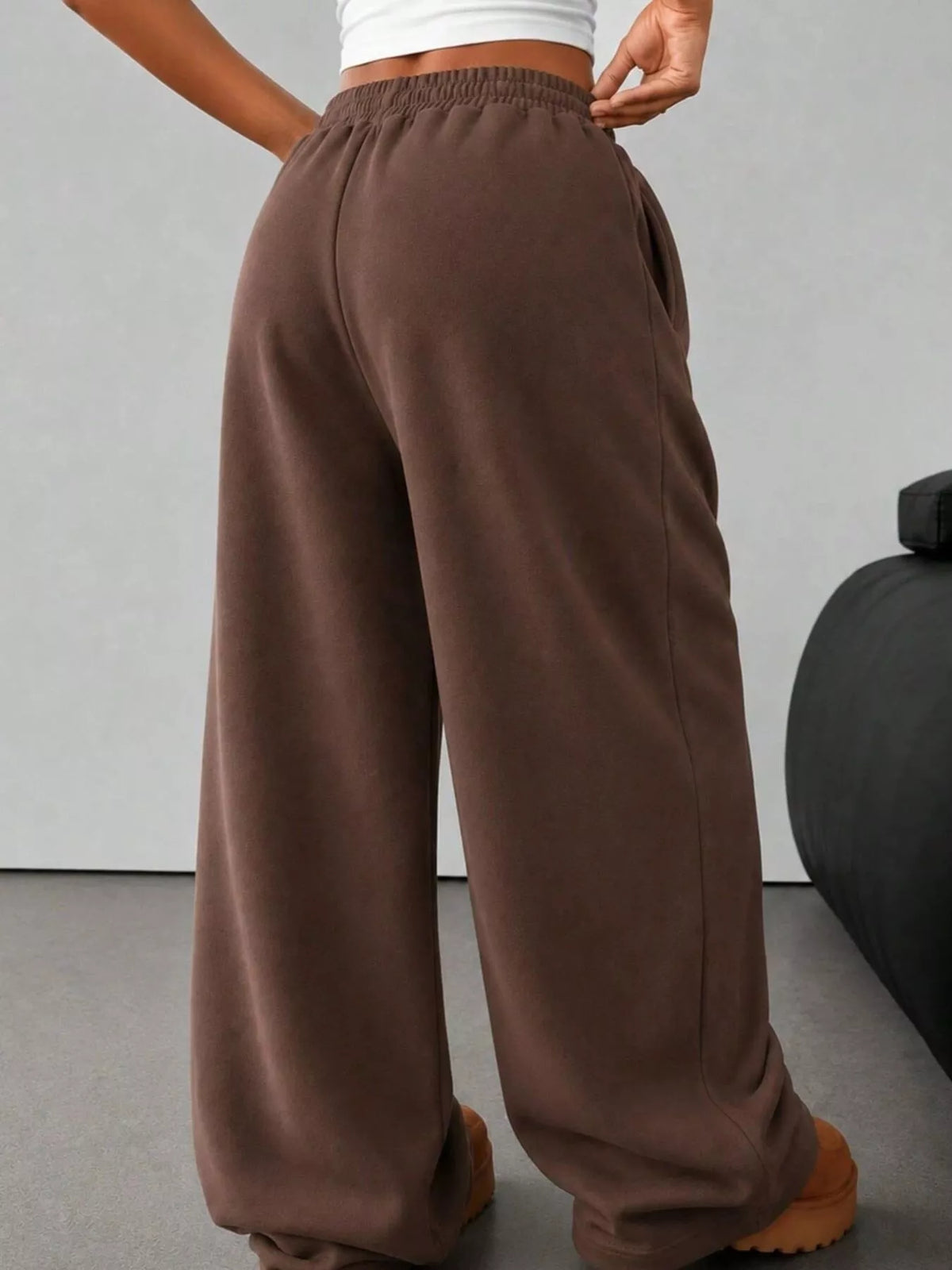 Elastic Waist Wide-leg Sweatpants (4)