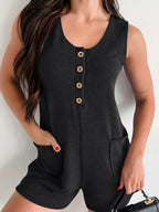 Button Detail Wide Strap Romper (2)