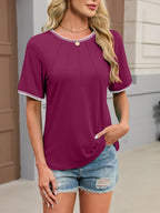 Contrast Trim Short Sleeve T-shirt (20)