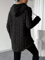 Cozy Textured Drawstring Fleece Hoodie (8)