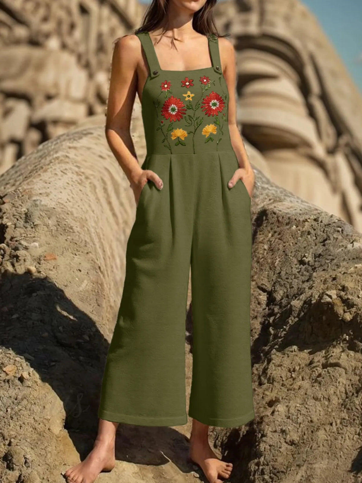 Floral Embroidered Wide Leg Jumpsuit (13)