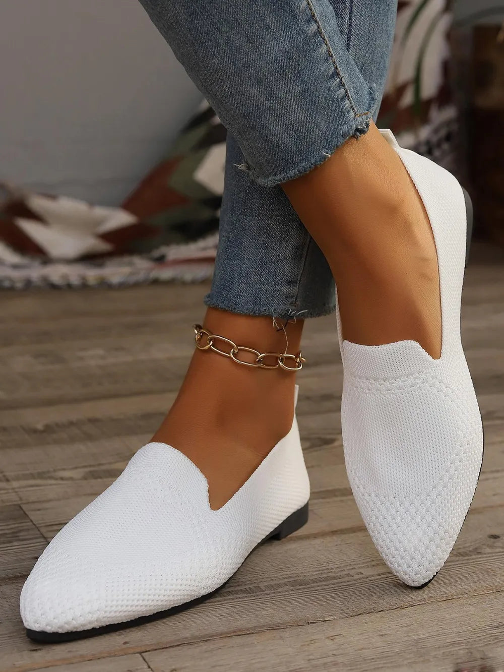 Point Toe Mesh Flats Slip-ons (5)