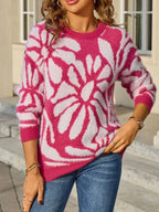 Fuzzy Knit Round Neck Sweater (16)
