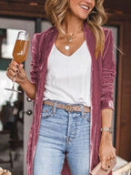 Open Front Long Sleeve Longline Cardigan (12)