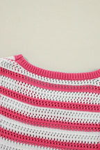 Stripe Hollowed Knit Sleeveless Sweater Dress (11)