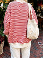 Oversized Striped Crew Neck Sweatshirt (12)