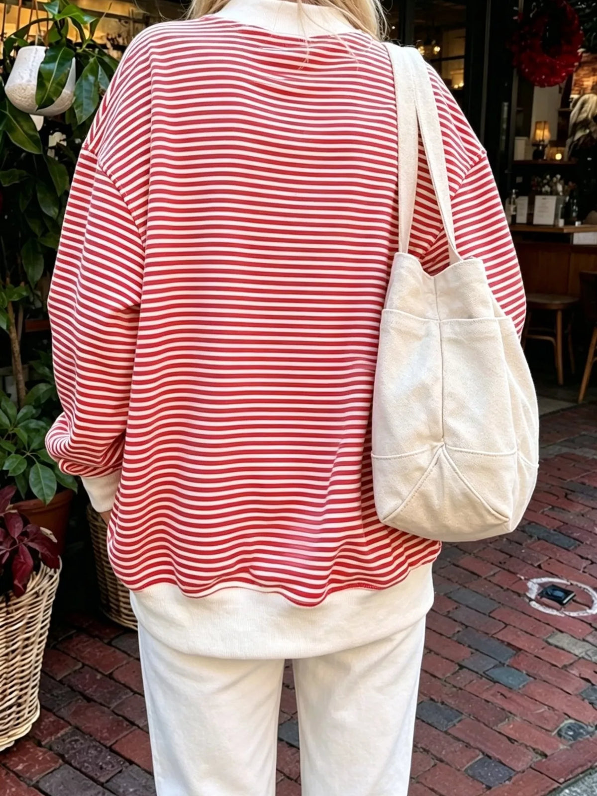 Oversized Striped Crew Neck Sweatshirt (12)