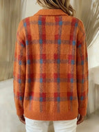 Plaid Button-up Cardigan (3)