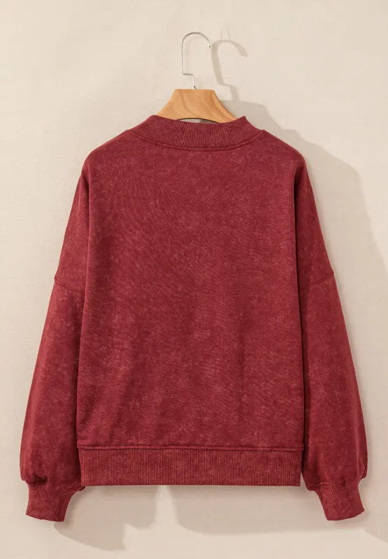 Mock Neck Dropped Shoulder Sweatshirt (11)