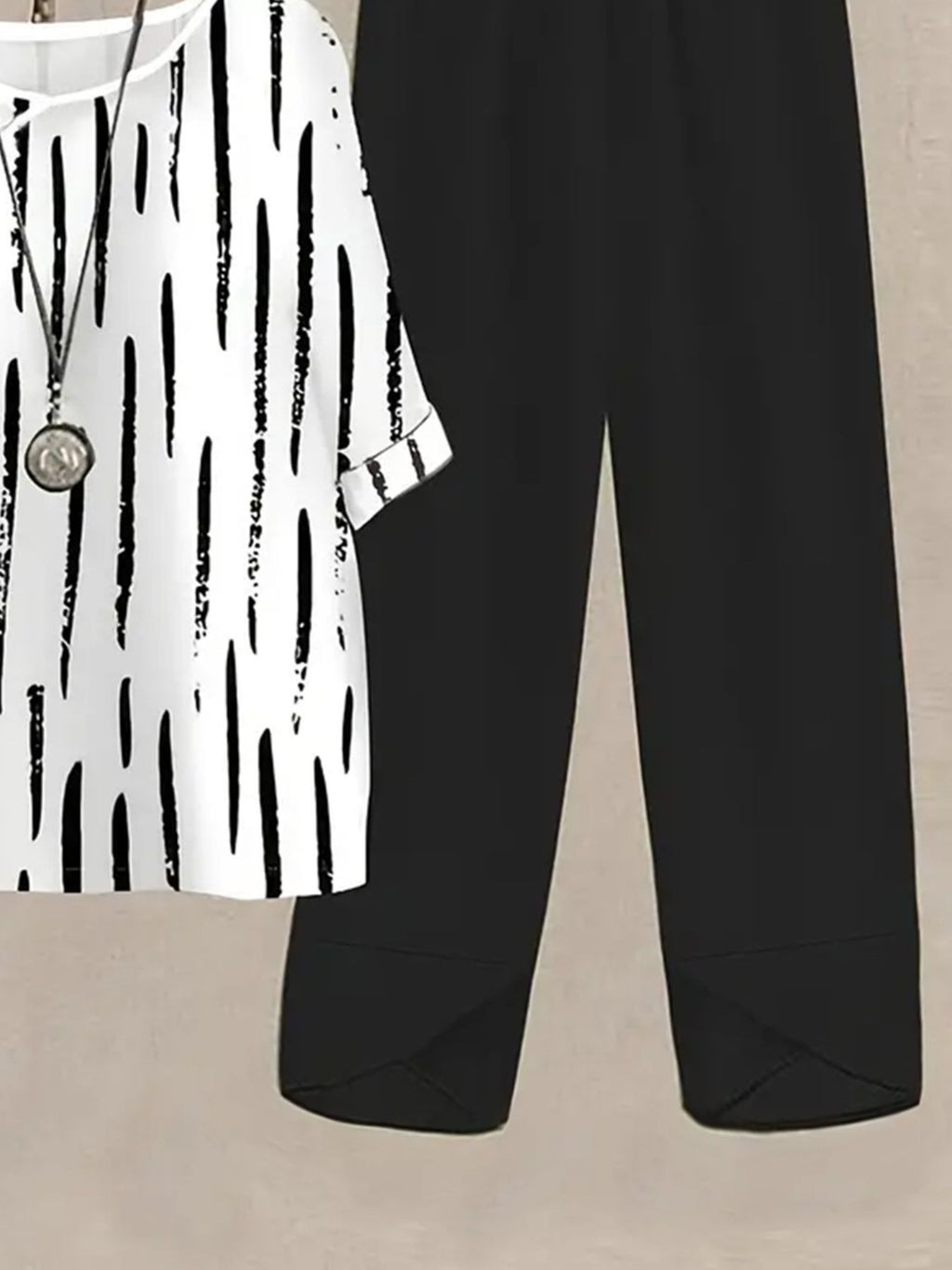 Printed Half Sleeve Top Pants Set (19)