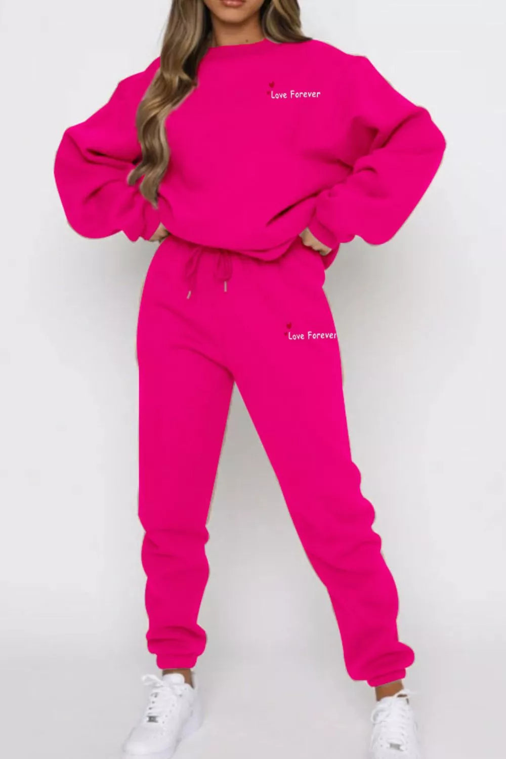 Round Neck Sweatshirt Joggers Set (28)