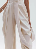 High-waisted Pleated Drape Pants (3)
