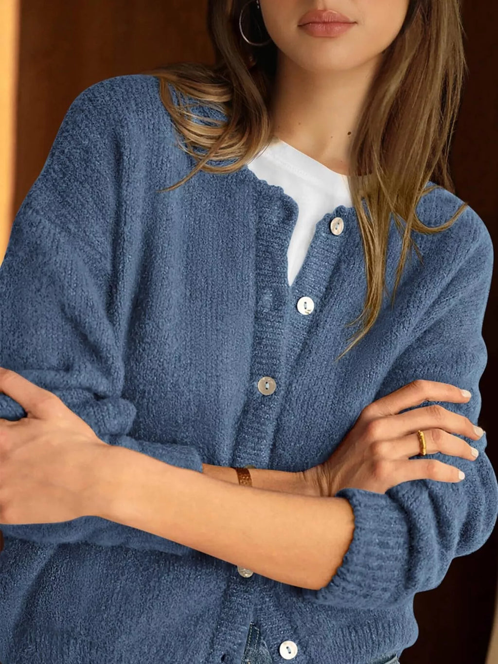 Button-down Dropped Shoulder Cardigan (17)