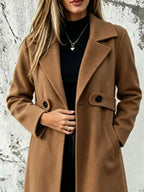 Full Size Lapel Collar Longline Overcoat Plus (8)