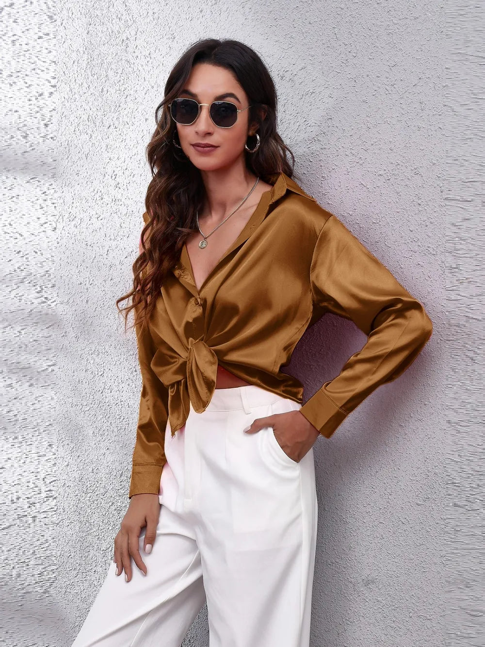 Button Up Collared Neck Long Sleeve Shirt (3)