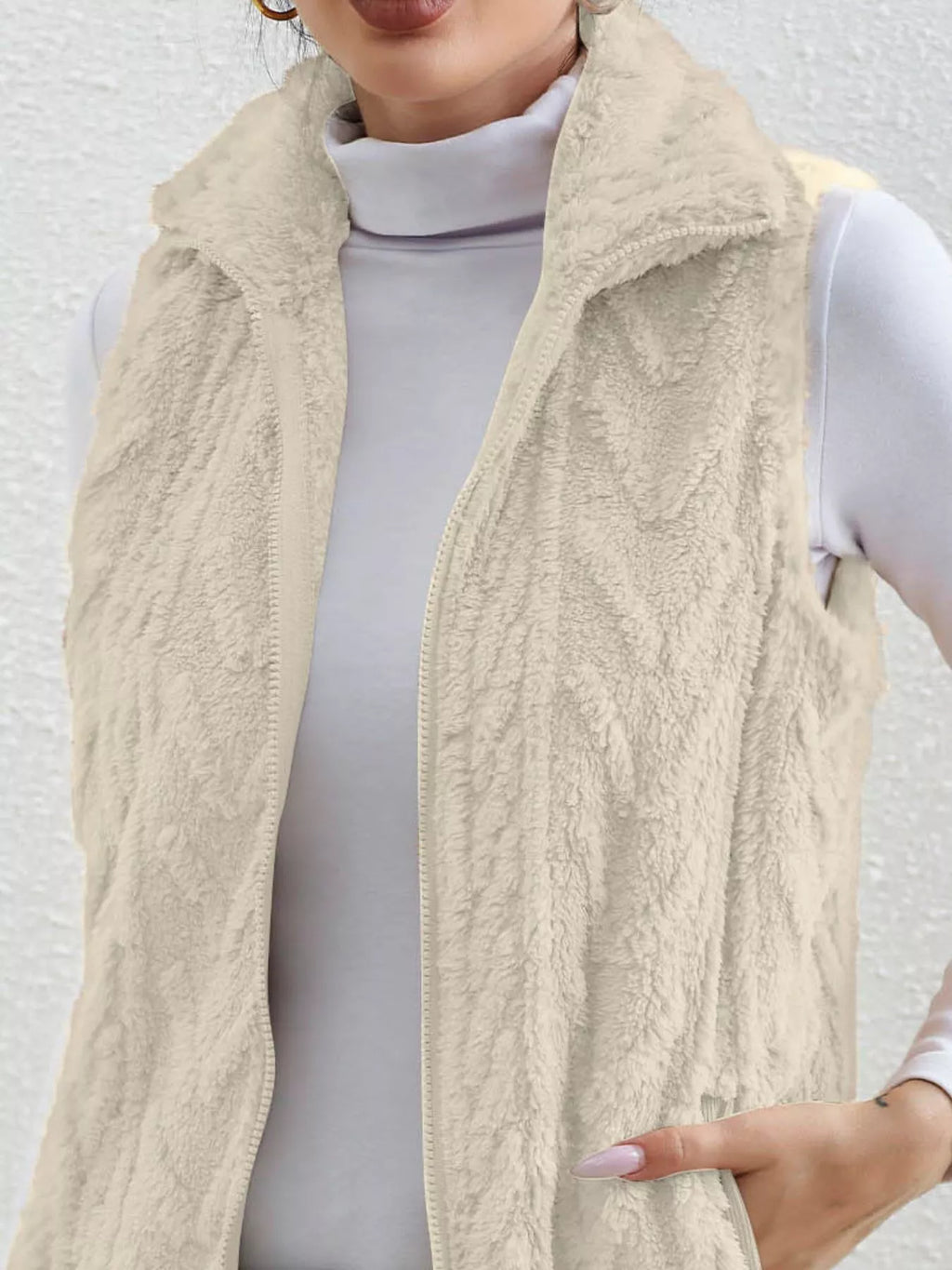Full Size Cozy Faux Fur Zip-up Vest Coat Plus (21)
