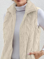 Full Size Cozy Faux Fur Zip-up Vest Coat Plus (21)