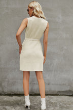 Round Neck Slit Sleeveless Sweater Dress (6)