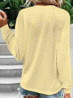 Eyelet Notched Long Sleeve T-shirt (5)