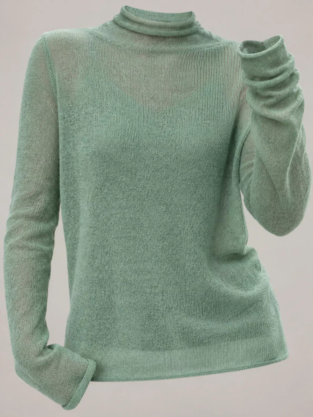 Sheer Turtleneck Knit Top (20)