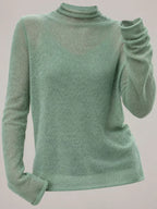 Sheer Turtleneck Knit Top (20)