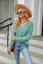 V-neck Long Sleeve T-shirt (11)