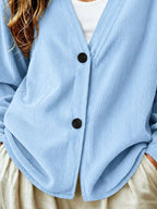 Casual Corduroy Button-up Cardigan (6)