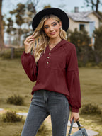 Cable-knit Dropped Shoulder Hoodie (15)
