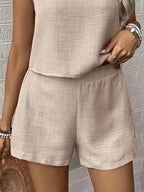 Round Neck Tank Top Shorts Set (14)